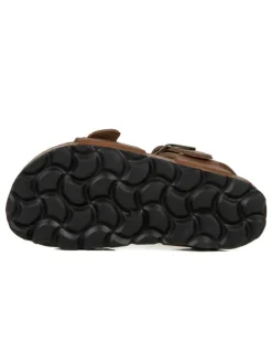 Leder-Sandalen in Braun