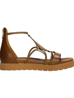 Leder-Sandalen in Braun