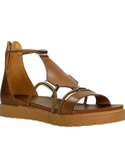 Leder-Sandalen in Braun