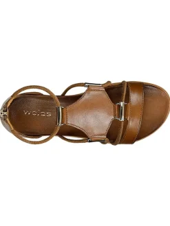 Leder-Sandalen in Braun