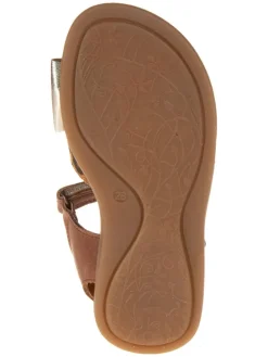 Leder-Sandalen in Braun/ Gold