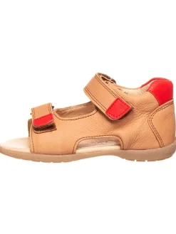 Leder-Sandalen in Camel