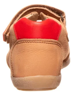 Leder-Sandalen in Camel