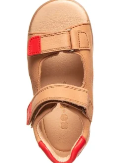 Leder-Sandalen in Camel