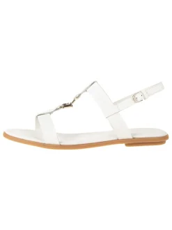 Leder-Sandalen in Creme
