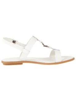 Leder-Sandalen in Creme