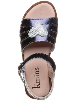 Leder-Sandalen in Dunkelblau