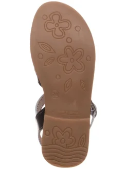 Leder-Sandalen in Dunkelblau