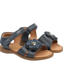 Leder-Sandalen in Dunkelblau