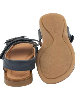 Leder-Sandalen in Dunkelblau