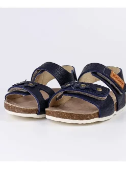 Leder-Sandalen in Dunkelblau