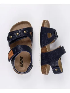 Leder-Sandalen in Dunkelblau