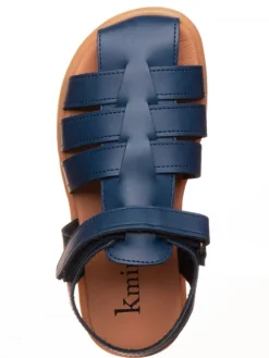 Leder-Sandalen in Dunkelblau