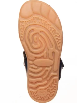 Leder-Sandalen in Dunkelblau