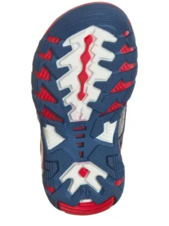 Leder-Sandalen in Dunkelblau/ Weiß/ Beige