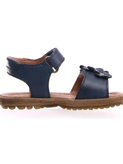 Leder-Sandalen in Dunkelblau