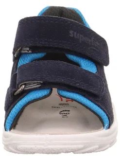 Leder-Sandalen in Dunkelblau