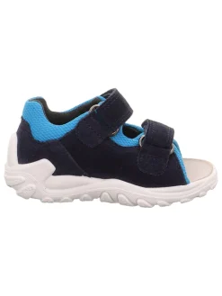 Leder-Sandalen in Dunkelblau