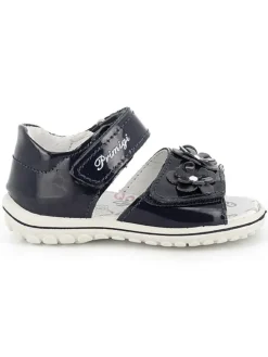 Leder-Sandalen in Dunkelblau