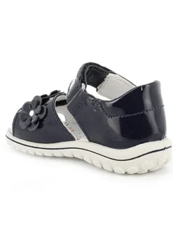 Leder-Sandalen in Dunkelblau