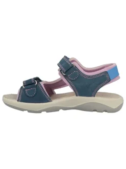 Leder-Sandalen in Dunkelblau/ Rosa