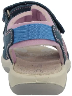 Leder-Sandalen in Dunkelblau/ Rosa