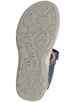 Leder-Sandalen in Dunkelblau/ Rosa