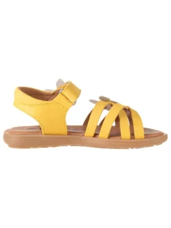 Leder-Sandalen in Gelb