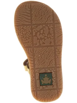 Leder-Sandalen in Gelb