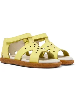 Leder-Sandalen in Gelb