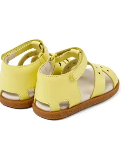 Leder-Sandalen in Gelb