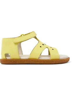 Leder-Sandalen in Gelb