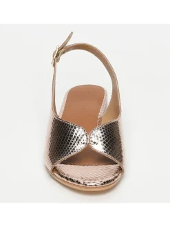 Leder-Sandalen in Gold