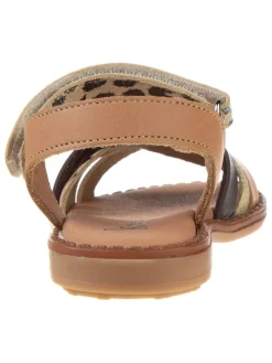 Leder-Sandalen in Gold