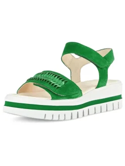 Leder-Sandalen in Grün