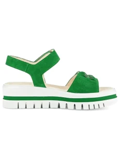 Leder-Sandalen in Grün