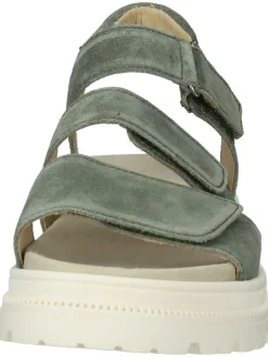 Leder-Sandalen in Grün