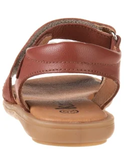 Leder-Sandalen in Helbraun