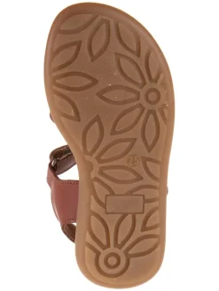 Leder-Sandalen in Helbraun