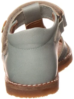 Leder-Sandalen in Hellblau