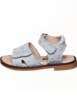 Leder-Sandalen in Hellblau