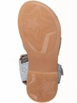 Leder-Sandalen in Hellblau