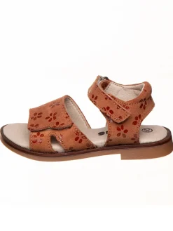 Leder-Sandalen in Hellbraun