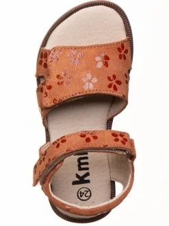 Leder-Sandalen in Hellbraun