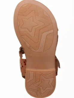 Leder-Sandalen in Hellbraun