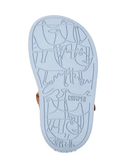 Leder-Sandalen in Hellbraun