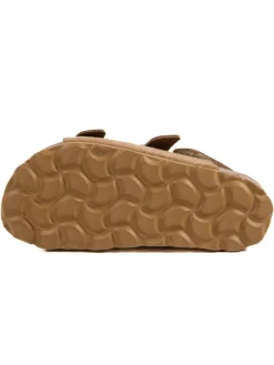 Leder-Sandalen in Hellbraun