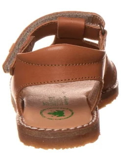 Leder-Sandalen in Hellbraun