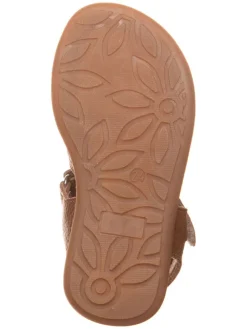 Leder-Sandalen in Hellbraun