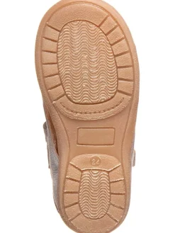 Leder-Sandalen in Hellgrau